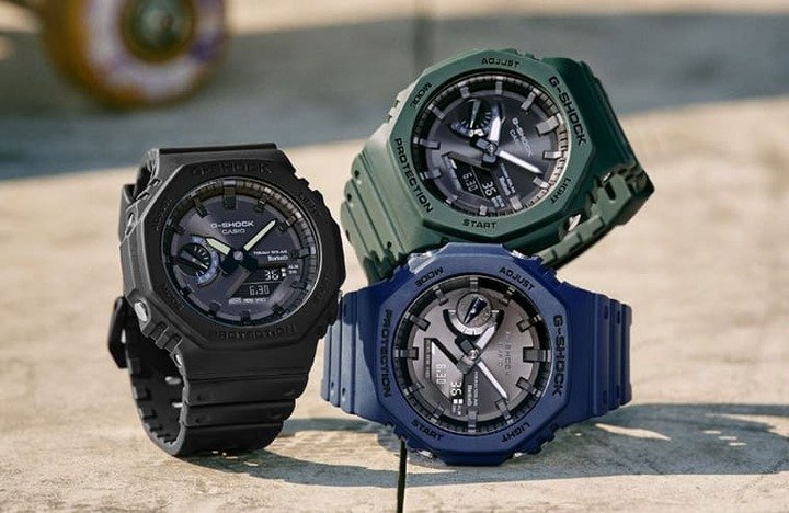 G-SHOCK GA-2100 2022年将新增搭载太阳能机芯并具备蓝牙功能的进化版GA-B2100，品牌一口气推出5种颜色。