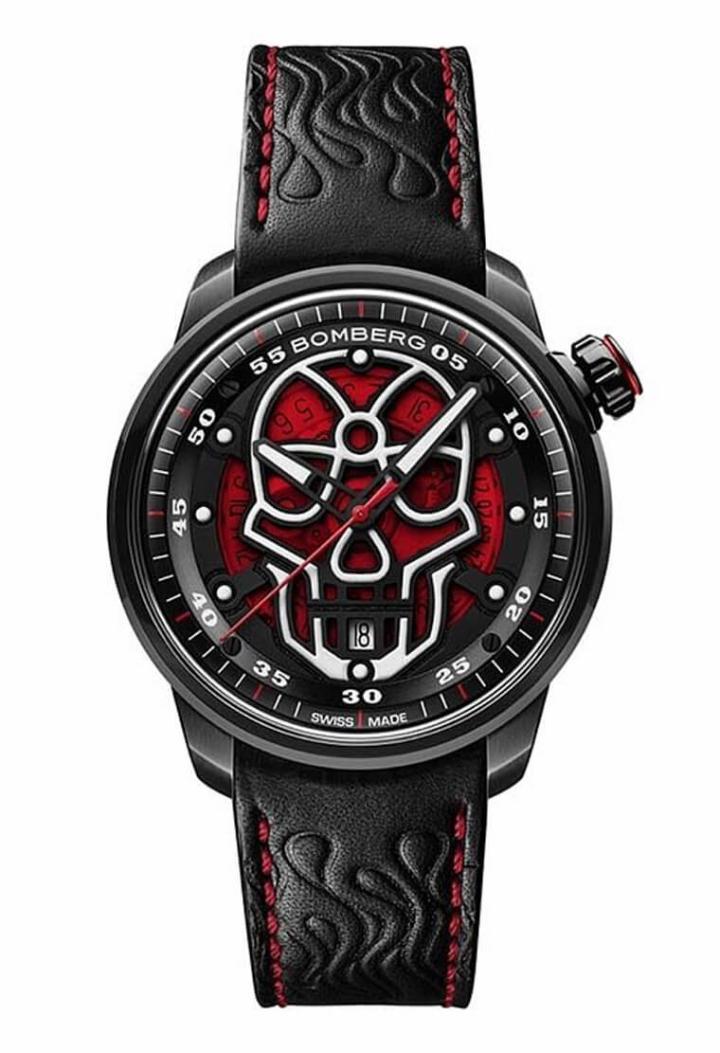 BB-01红色火焰骷髅自动大三针