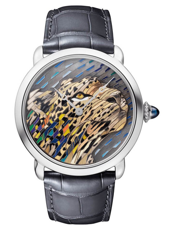 Ronde Louis Cartier秸秆及金质细工镶嵌手