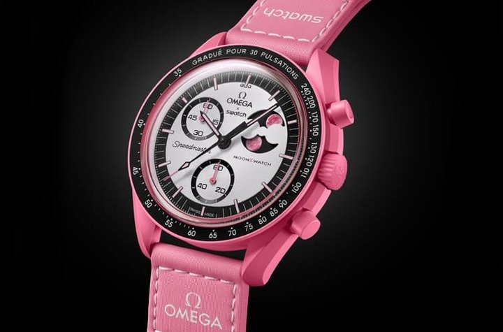 SWATCH受到4月份时的粉红月亮启发，因而推出新款Bioceramic MoonSwatch Mission to the Pink Moonphase。