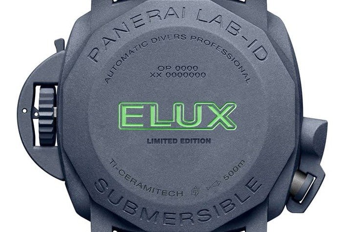 表背实底盖刻"ELUX"字样，强调手表限量发行的独特性与稀有性。