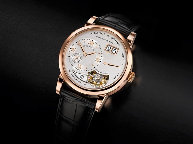 LANGE 1 TOURBILLON（2000年，18K玫瑰金款限量250枚；铂金950款限量150枚）