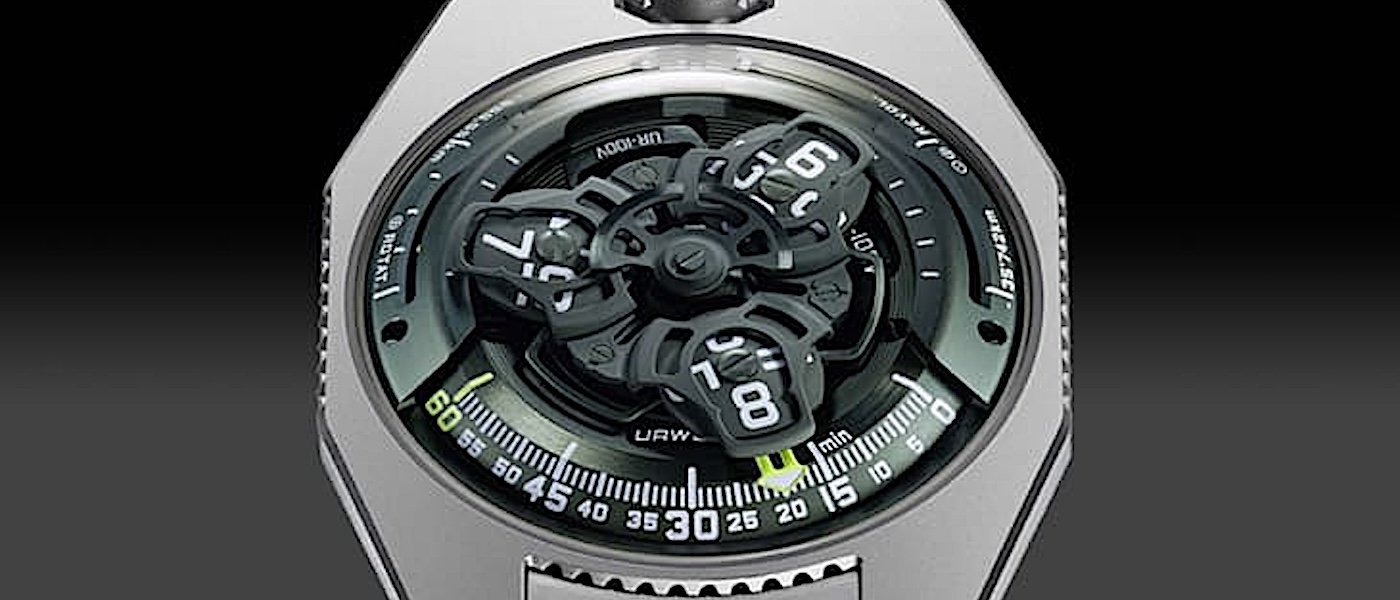 URWERK UR-100V系列钛金属表壳搭猎人绿新色 卫星小时魅力升级