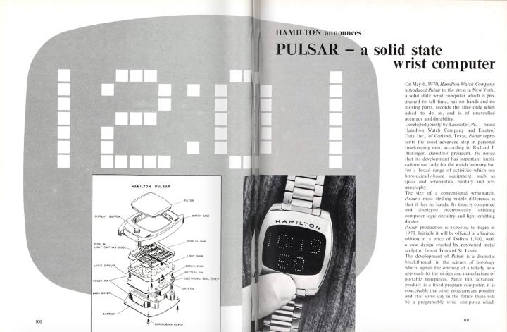 1970年：汉米尔顿联手世界著名腕表杂志Europa Star发布脉冲星Pulsar