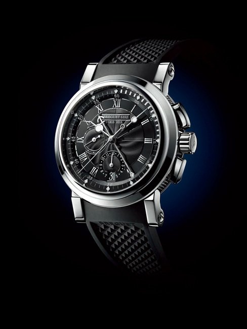 宝玑航海系列Marine chronographe 「200 ans de Marine」5823计时码表， 950 铂金表壳外缘雕饰钱币纹， 限量生产200枚