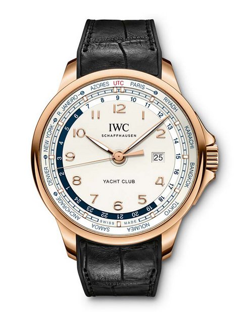 Portugieser Yacht Club Worldtimer葡萄牙系列航海精英世界时间腕表，18K红金表壳搭配镀银表盘，红金款式限量100枚