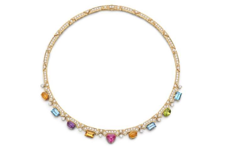 Allegra系列彩宝与钻石项链。