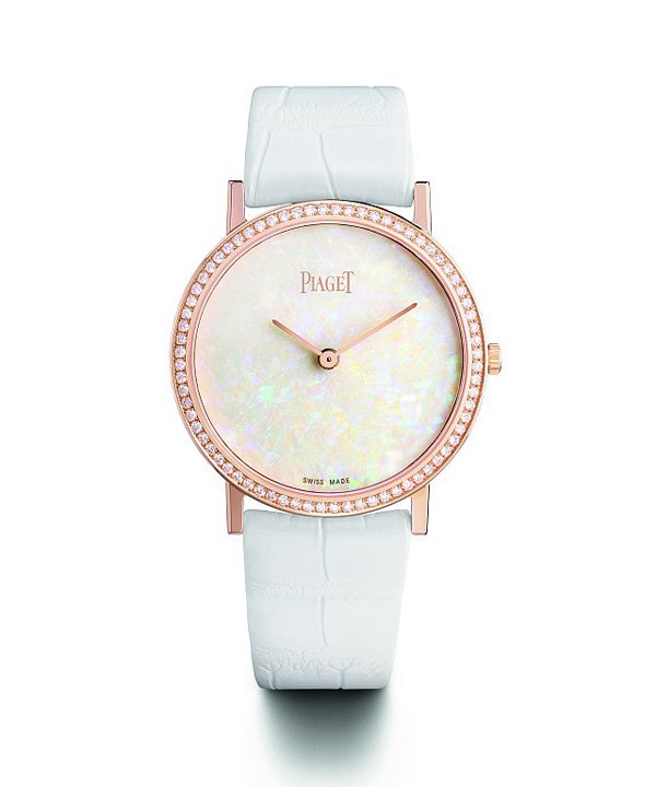 Piaget Altiplano 超薄腕表，白色蛋白石表盘