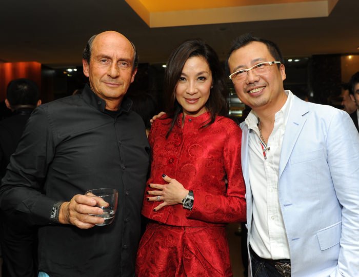 Richard Mille，左，与 杨紫琼 及Richard Mille亚洲区首席执行官Dave Tan