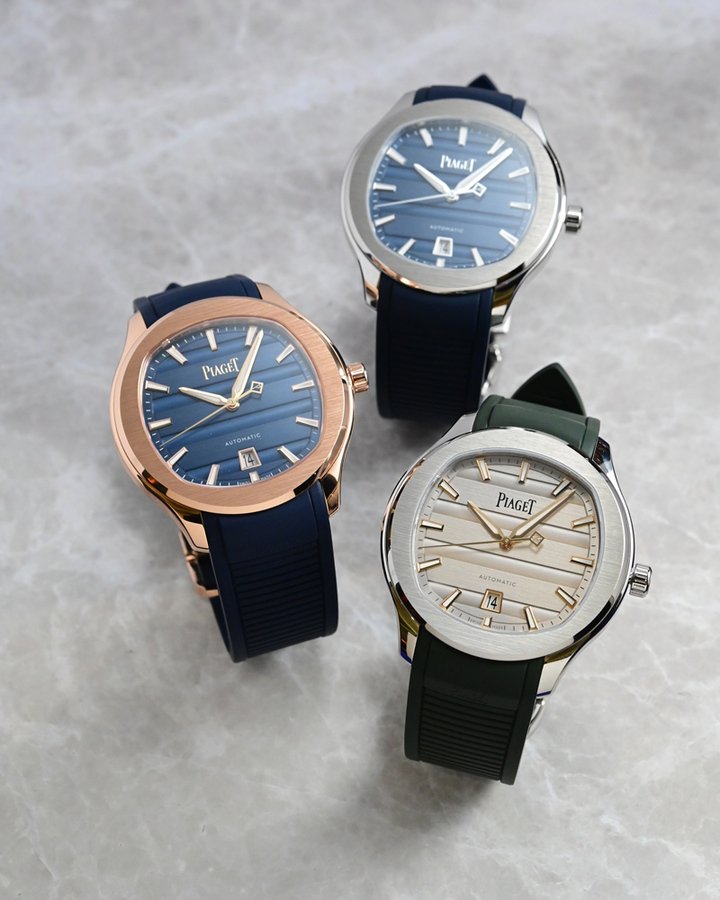 PIAGET 以 "Gadroons 横向圆模条纹"，推出多款 Polo Signature 系列。
