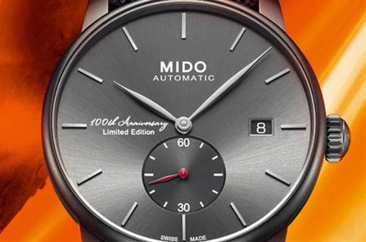 六点方向的小秒盘是MIDO旗下许多产品的共同特征，此款特地以红色指针区隔小秒与时、分针，强调其走时动态感