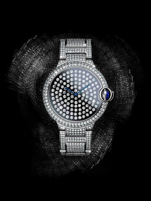 Ballon Bleu de Cartier「舞动」镶钻腕表展现钻石自由舞动的创新镶嵌工艺