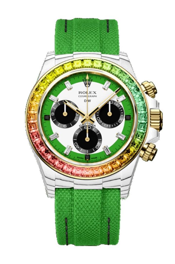 Rainbow Wild Green限量3只，要价为76,990欧元，想入手的代价比一般DiW改表更高。Source：Designa Individual Watches