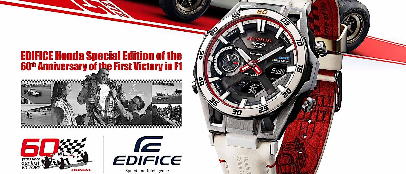 胜利标杆：CASIO Edifice Honda F1 首胜 60 周年纪念特别版
