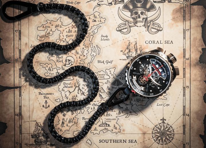 2019年，BOMBERG炸弹表以海盗、骷髅元素为灵感，发表全新的BOLT-68特别版海盗骷髅船长计时码表