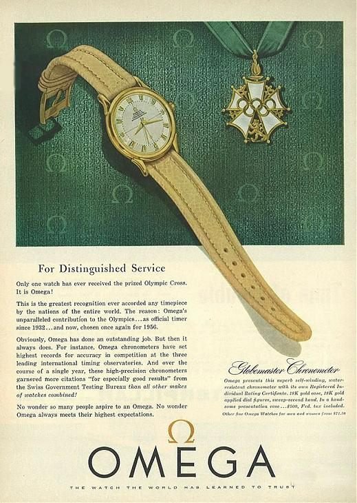 1950年代星座系列的海报，从外型设计上可以找寻到继承自Centenary腕表的风格