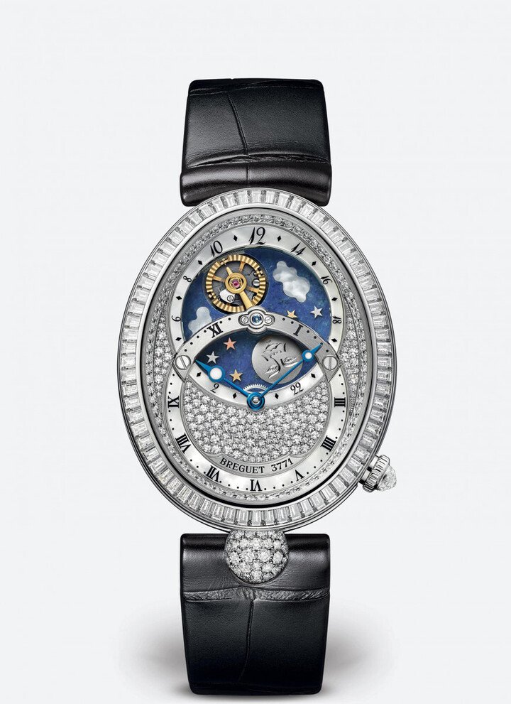 Reine de Naples 8999日月星辰满天星白K金钻表