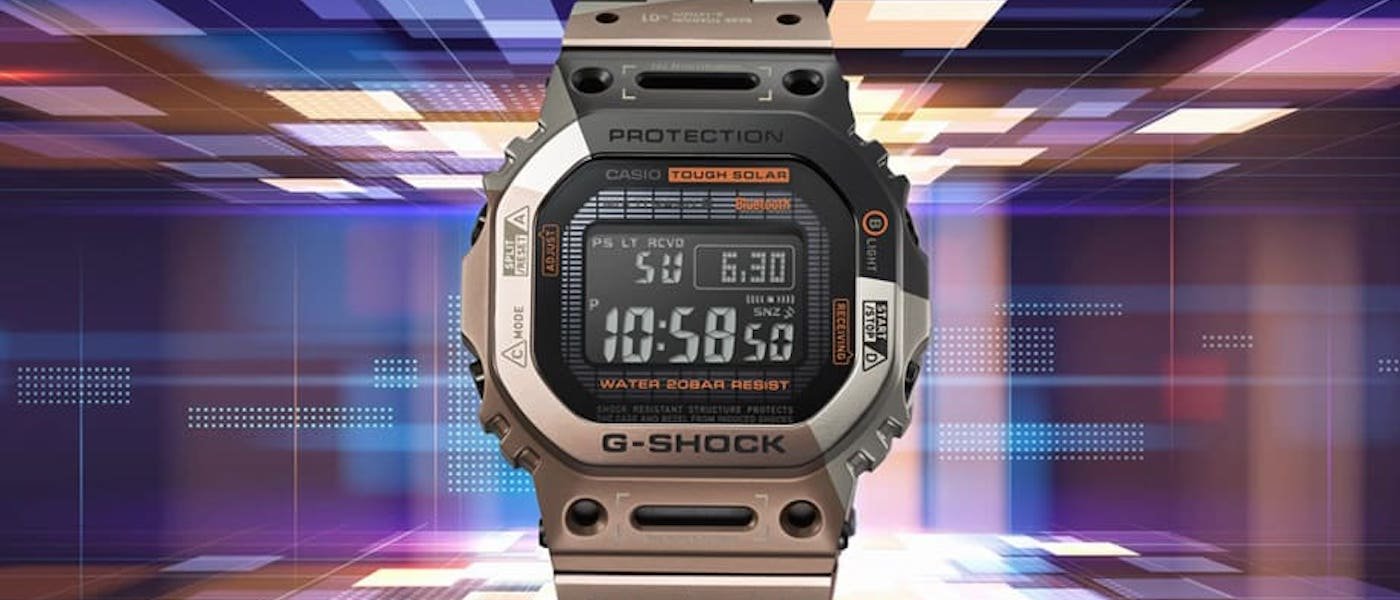 经典方形5000系列延伸款 G-SHOCK新作钛金属表壳多色离子IP电镀诠释虚拟实境风格