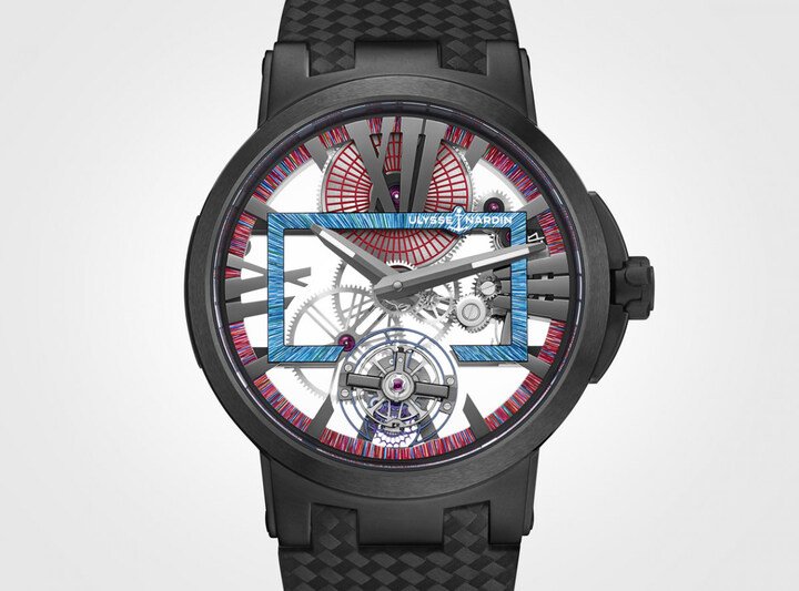 正值戛纳影展举办期间，雅典表同步发表新作Executive Skeleton Tourbillon Hyperspace，其创作灵感源自近期即将上映的《星际大战》外传，片中主角Han Solo驾驶的千年鹰号所进行的超时空跳跃