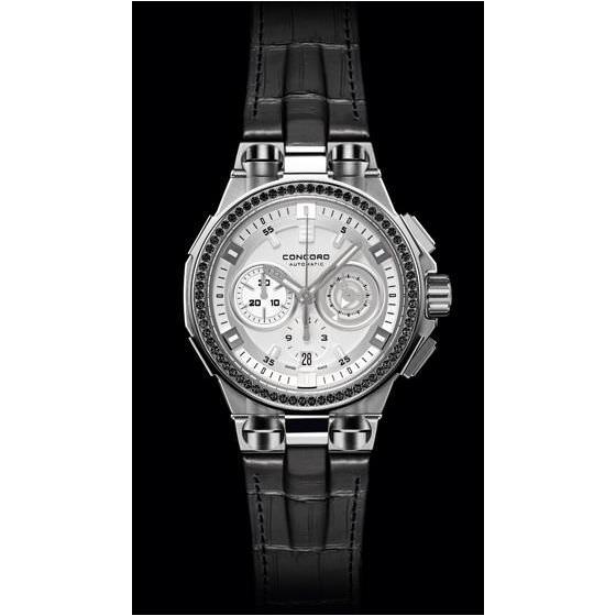 Concord君皇黑色与白色C2 CHRONOGRAPH 腕表