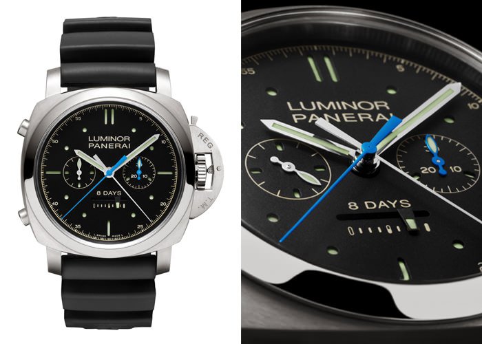 Panerai 沛纳海Luminor 1950 Rattrapante 8 Days Titanio双追针8日动力钛金腕表 – 47毫米