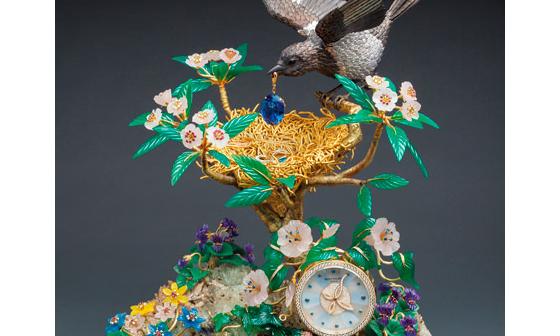 Patek Philippe百达翡丽喜鹊聚宝鸟巢座枱钟