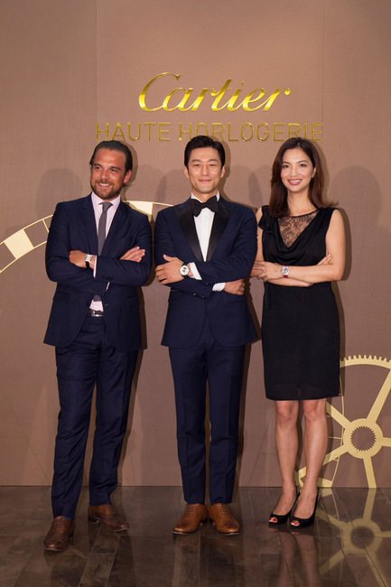 卡地亚总部高级制表商务发展总监Vincent Decoopman, 池珍熙，卡地亚台湾董事总经理Peggy Hu