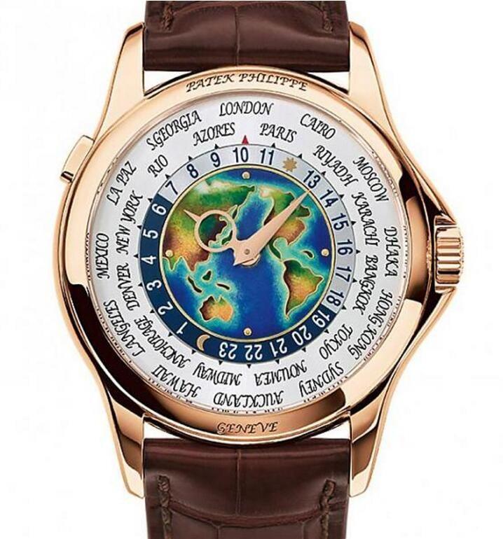 堪称逸品的百达翡丽5131世界时区珐琅表于2015年推出新款，中央的掐丝珐琅地图绘出亚洲与美洲大陆的轮廓，势必再掀轰动