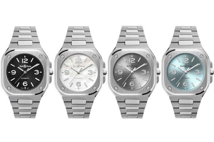 BR-05 36 mm Black Steel / Mother of Pearl / Grey Steel / lce Blue Stee