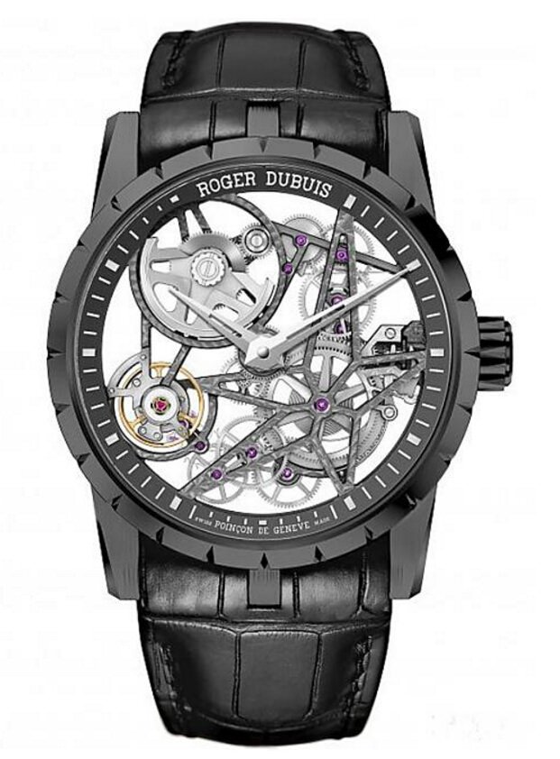 Excalibur Automatic Skeleton自动上链镂空腕表 - DLC钛金属表款