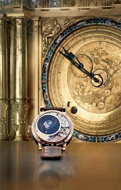 RICHARD LANGE PERPETUAL CALENDAR 「Terraluna」与后方的埃伯哈德．鲍德温行星时钟的月球装置（卡塞尔1568年）
