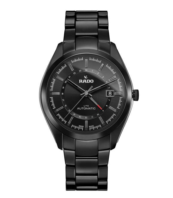 RADO瑞士雷达表 HyperChrome皓星系列 UTC两地时间腕表技术参数 黑色哑光高科技陶瓷
