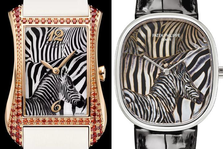 4962/200R-010 的表盘图样，与 2022 年珍稀工艺作品中的 Golden Ellipse 5738/50G-023 腕表构图相似，但因制作工法截然不同，因此美感各具特色。