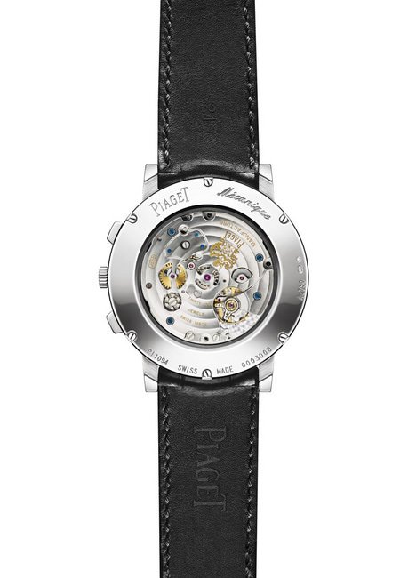 PIAGET Altiplano 计时腕表全球最纤薄手动上链飞返计时腕表18K玫瑰金腕表， 修长典雅的计时按钮，与流线型的超薄41毫米直径表壳配合得天衣无缝