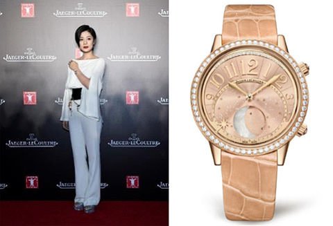 王真儿佩戴积家Rendez-Vous Moon约会系列月相腕表出席积家慈善晚宴