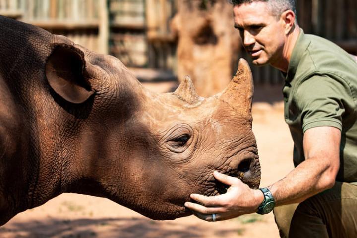SORAI基金会创办人Kevin Pietersen佩戴第二代Big Bang Unico SORAI保育犀牛限量表