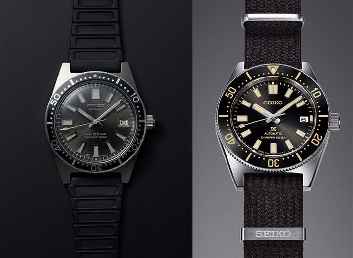左为1965年SEIKO打造的首款潜水表，右为现代复刻的SPB239J1