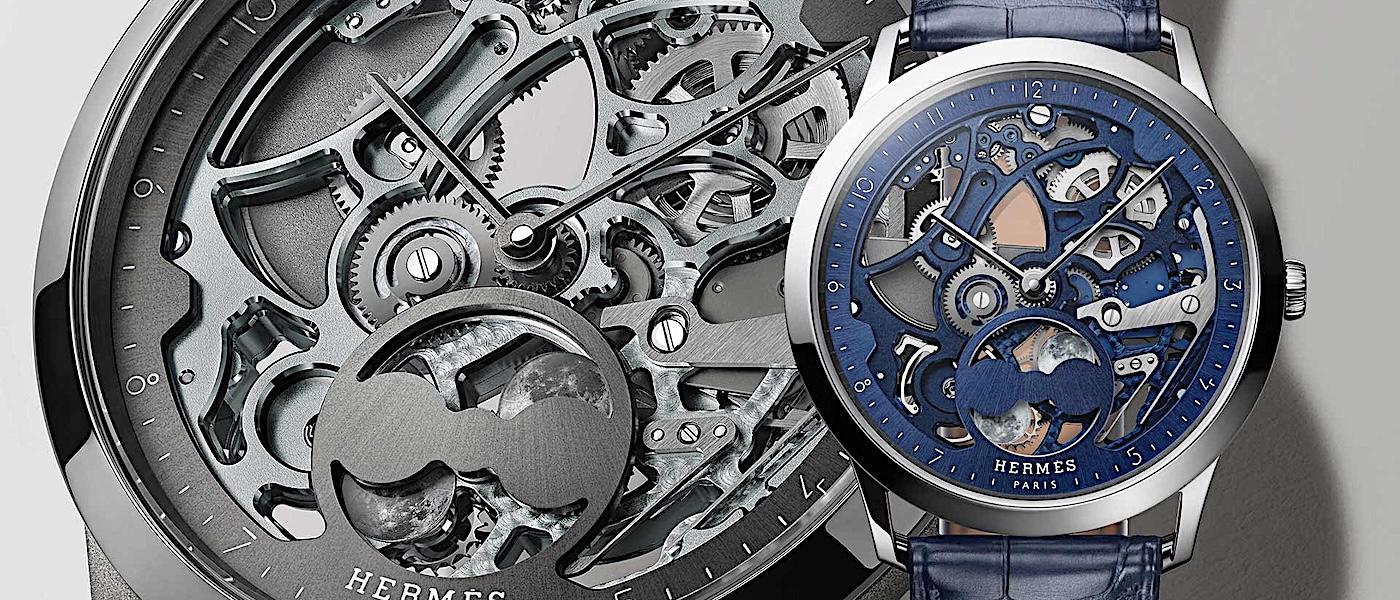 机械间的夜空星辰：爱马仕 Slim d'Hermès Squelette Lune