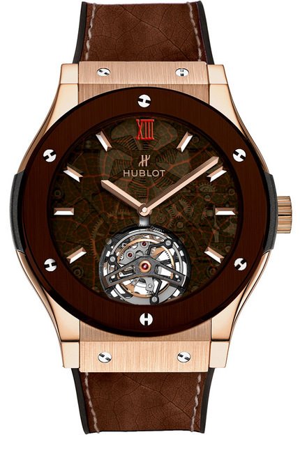 Classic Fusion 「ForbiddenX」 Tourbillon， 限量典藏250只，搭载MHUB6011手动上链陀飞轮机芯，由HUBLOT宇舶表自主研发设计