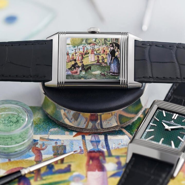 Reverso Tribute Enamel 翻转系列珐琅腕表：乔治・修拉（Georges Seurat）《大碗岛的星期天下午》 