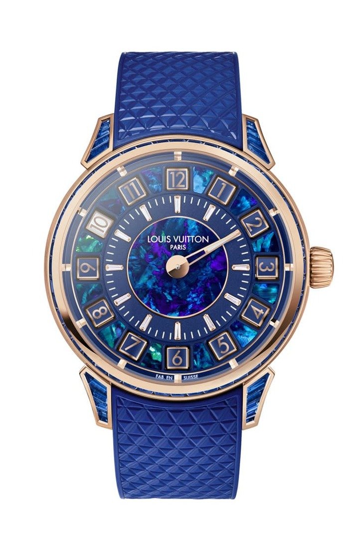 Tambour Spin Time 澳洲欧泊石玫瑰金手表