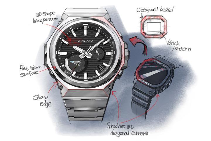 GST-B1000D 以利落的金属线条与现代比例呈现不失 G-Shock 风格设计。