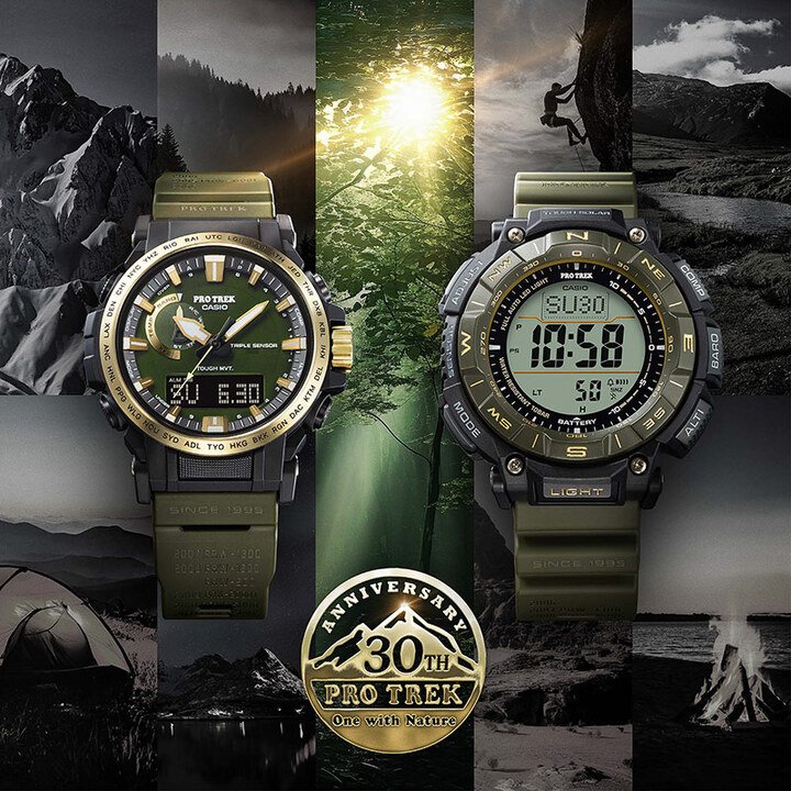 Casio 旗下 Pro Trek 为纪念品牌迎来 30 周年特意推出 2 款纪念表款 PRW-61ANS-3 (左) 与 PRG-340ANS-3 (右)。