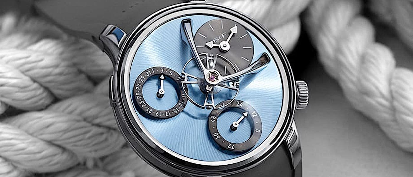 MB&F LM EVO分离式擒纵手表新增钛金属“冰晶蓝”面盘组合
