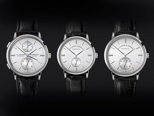  以白色18K金打造的新一代SAXONIA DUAL TIME、SAXONIA和SAXONIA AUTOMATIC腕表