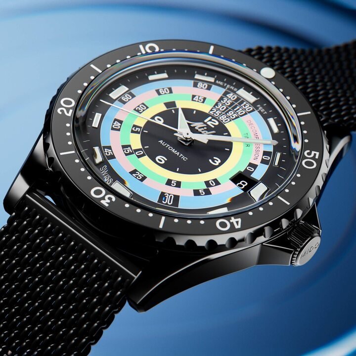 MIDO今年全新推出的Ocean Star Decompression Timer 1961海洋之星减压复刻 1961 限量表，采用黑色PVD不锈钢表壳。