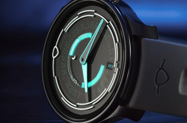 Lunatic 的时标采极地白 Polar White 夜光涂层，指针、日期及月相显示使用蓝光 Super-LumiNova X1，夜间辨识度高且呈现明晰视觉效果。