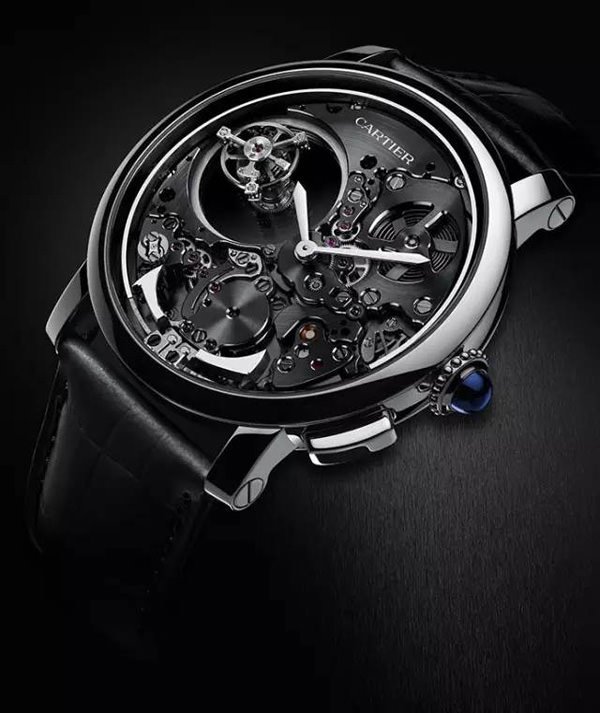 Rotonde de Cartier双重神秘陀飞轮三问腕表