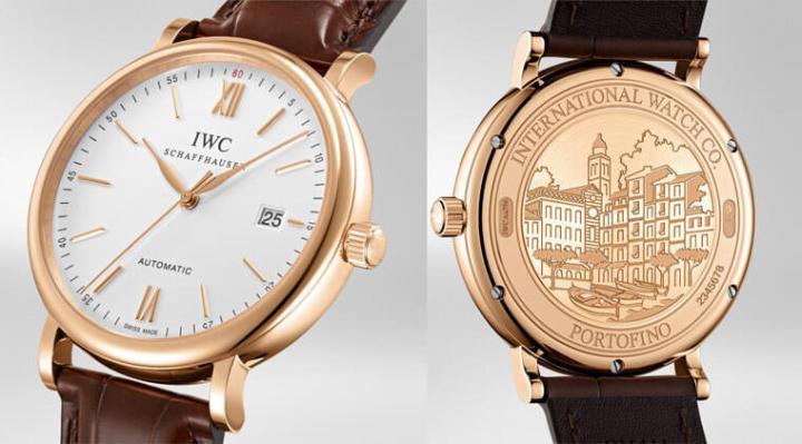金正恩收藏的柏涛菲诺手表属于玫瑰金款式，风格简洁俐落，底盖刻有柏涛菲诺小镇风光，相当别致