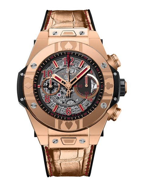 HUBLOT限量版Big Bang UNICO World Poker Tour 18K King Gold款腕表，限量100枚带编号